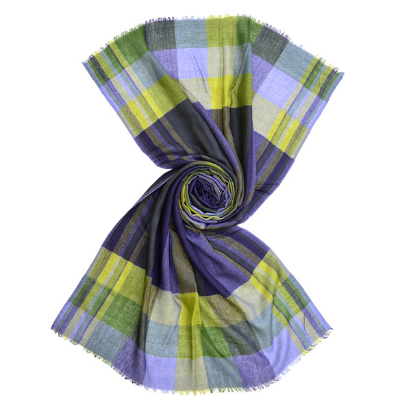 scottish check pattern handloom wool scarf for men