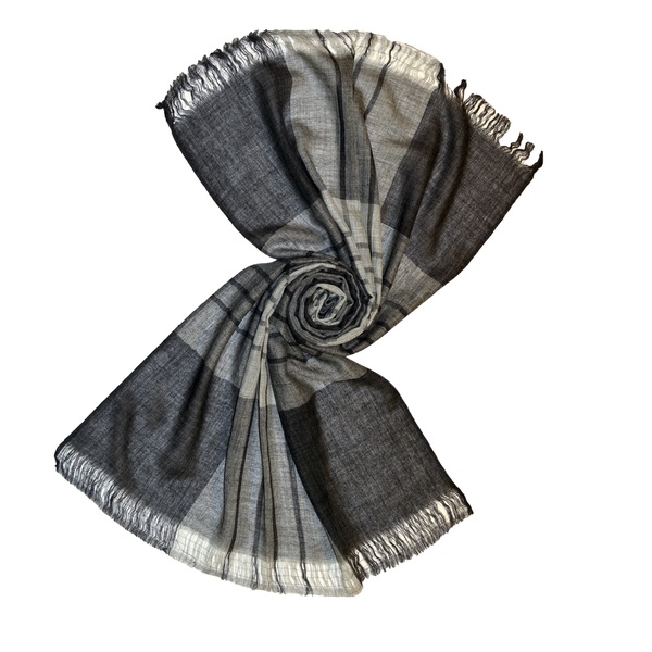 color blocked grey charcoal wool scarf