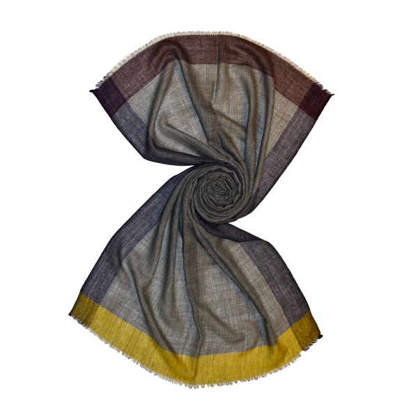 grey handloom scarf with contrasting stripes, buy from tri star overseas