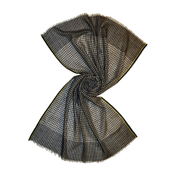 small black/white check wool scarf, buy from tri star overseas