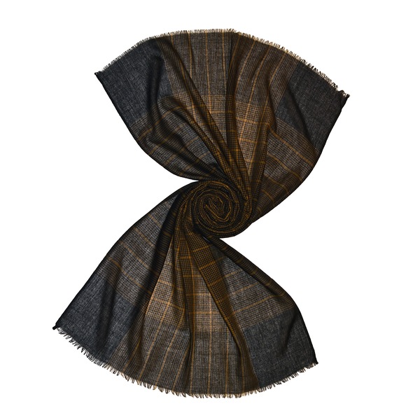 khaki handloom wool scarf