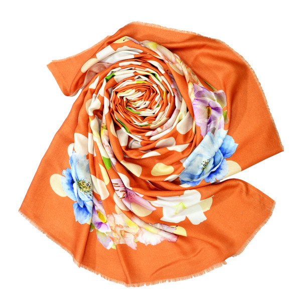 Buy Orange polka dot scarf at wholesale prices from manufacturers and exporter India