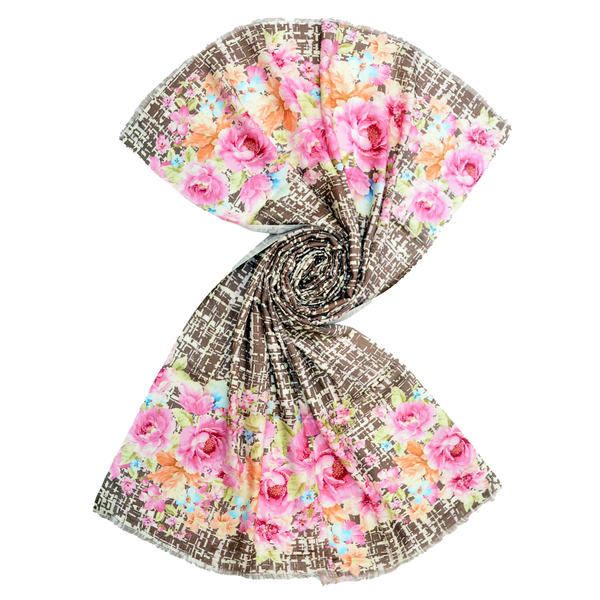 Floral pattern on texture background printed scarf