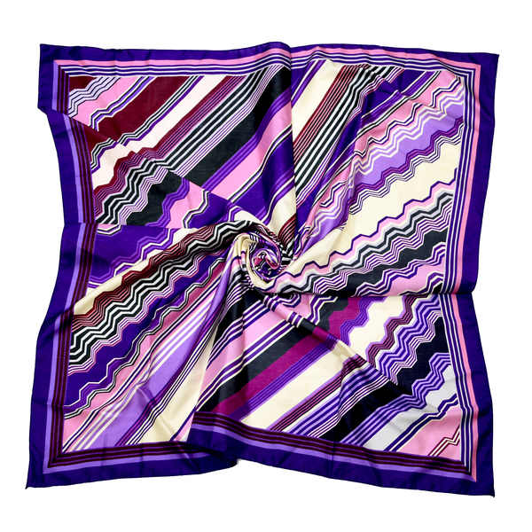 Geometric lines designer pattern digital print silk scarf