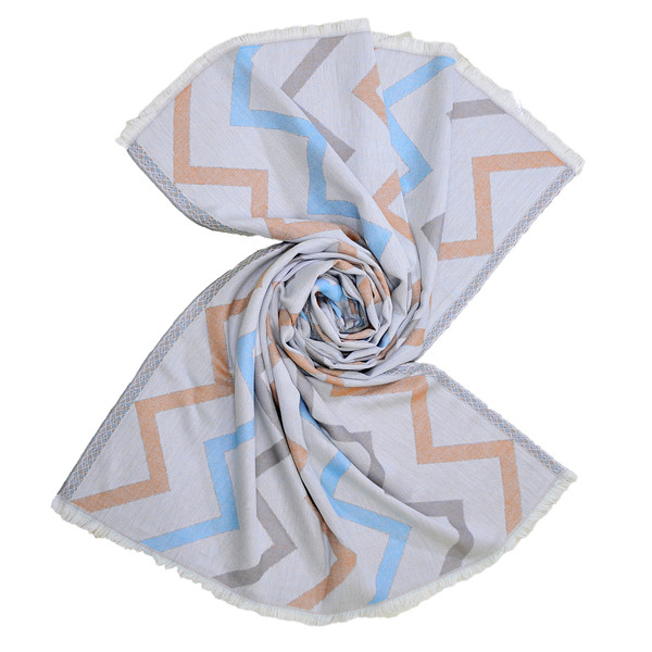 multi color zig zag pattern chevron cotton scarf