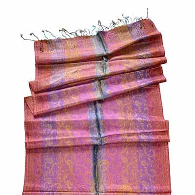 ?Multicolor stripe silk scarves