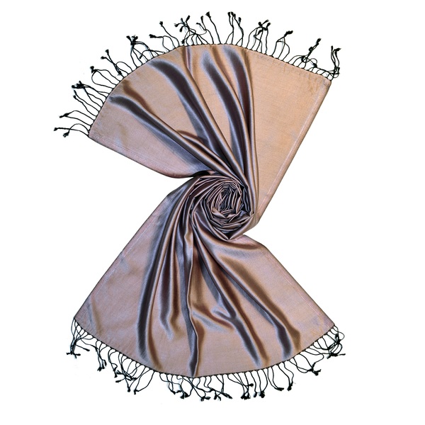 Light pink black two color satin silk scarves from india
