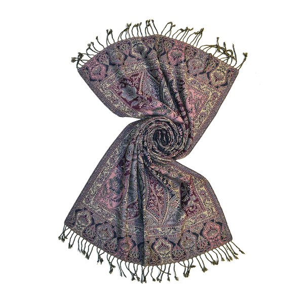 indian wool jacquard stole shawls