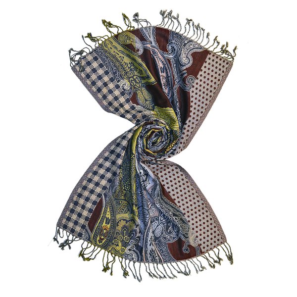 Multi striped wool jacquard scarves made in india